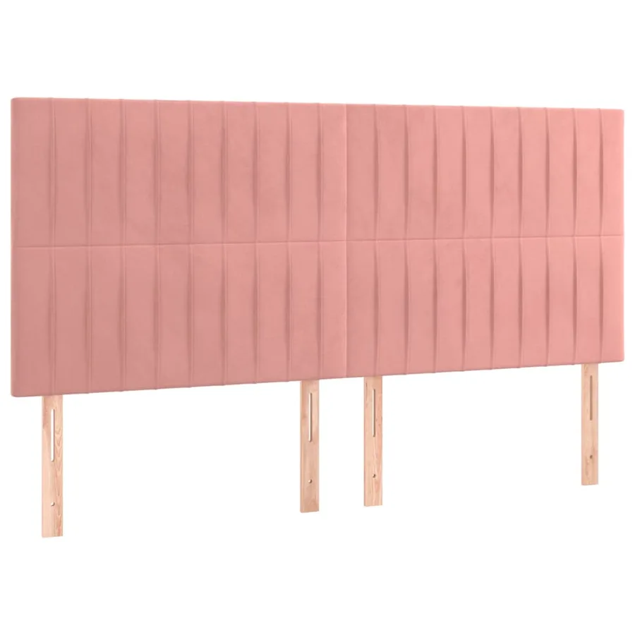Cadre de lit sans matelas rose 200x200 cm velours - 8