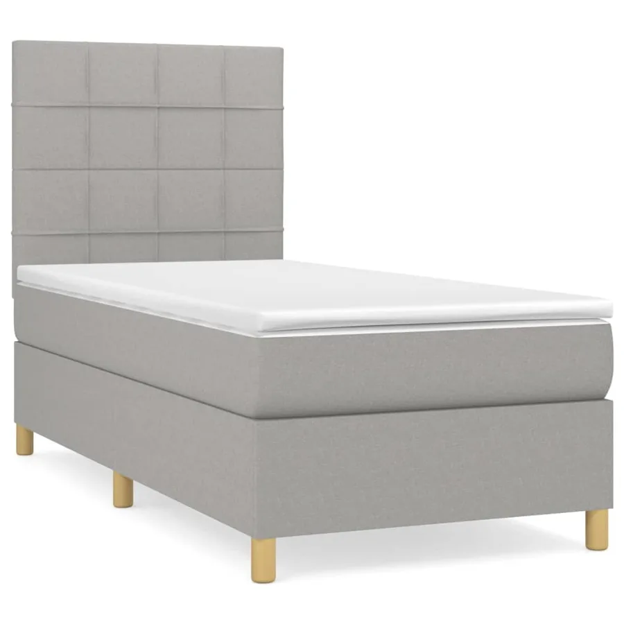 Sommier à lattes de lit avec matelas Gris clair 80x200 cm Tissu - 2