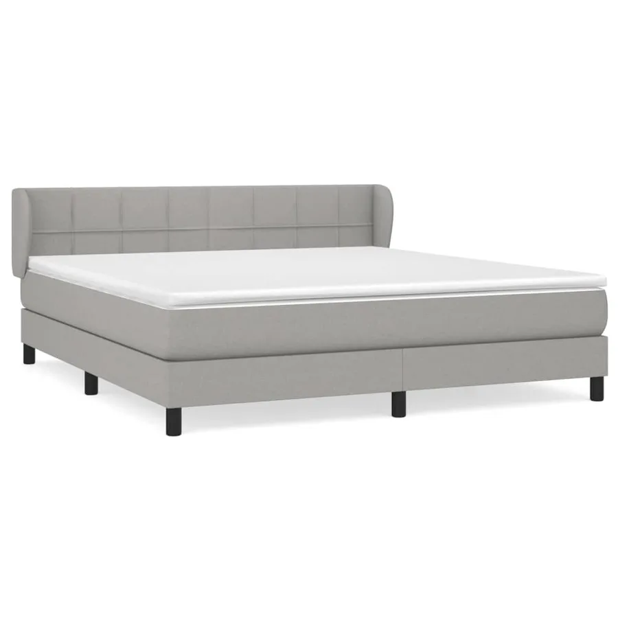 Sommier à lattes de lit avec matelas Gris clair 160x200cm Tissu - 2