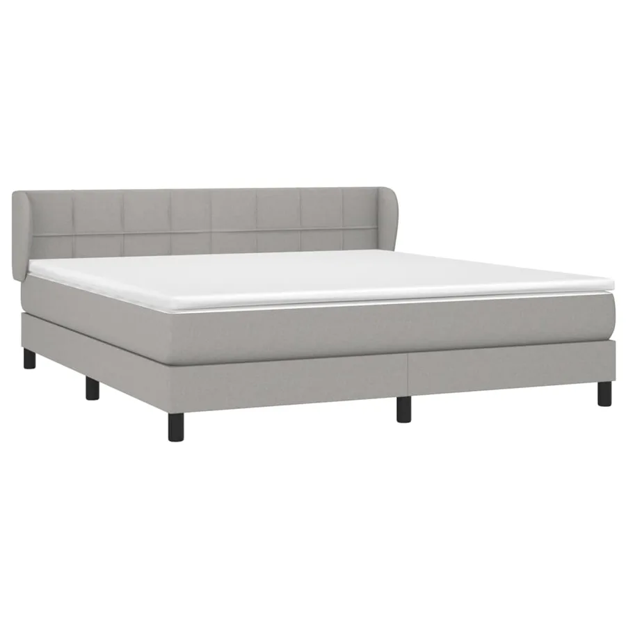 Sommier à lattes de lit avec matelas Gris clair 160x200cm Tissu - 3