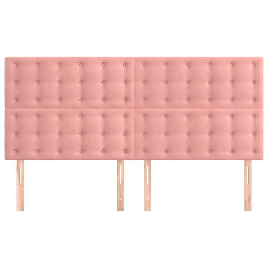 Tête de lit Rose 160x5x118/128 cm Velours - 3