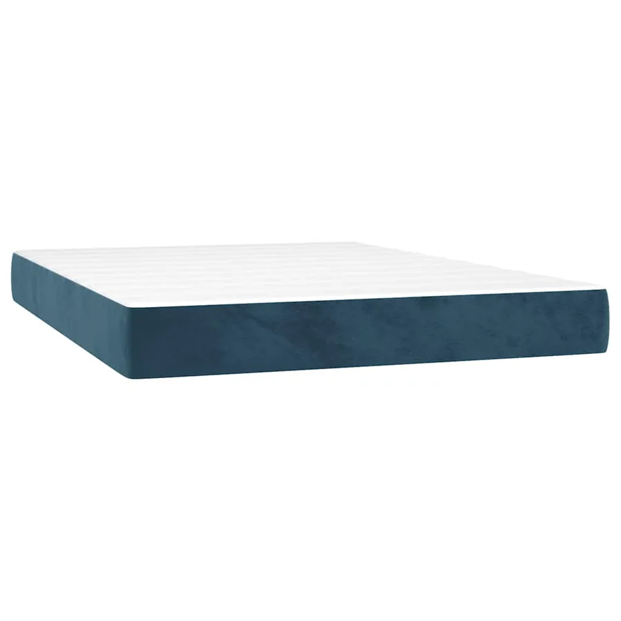 Sommier à lattes de lit et matelas Bleu foncé 140x190cm Velours - 5