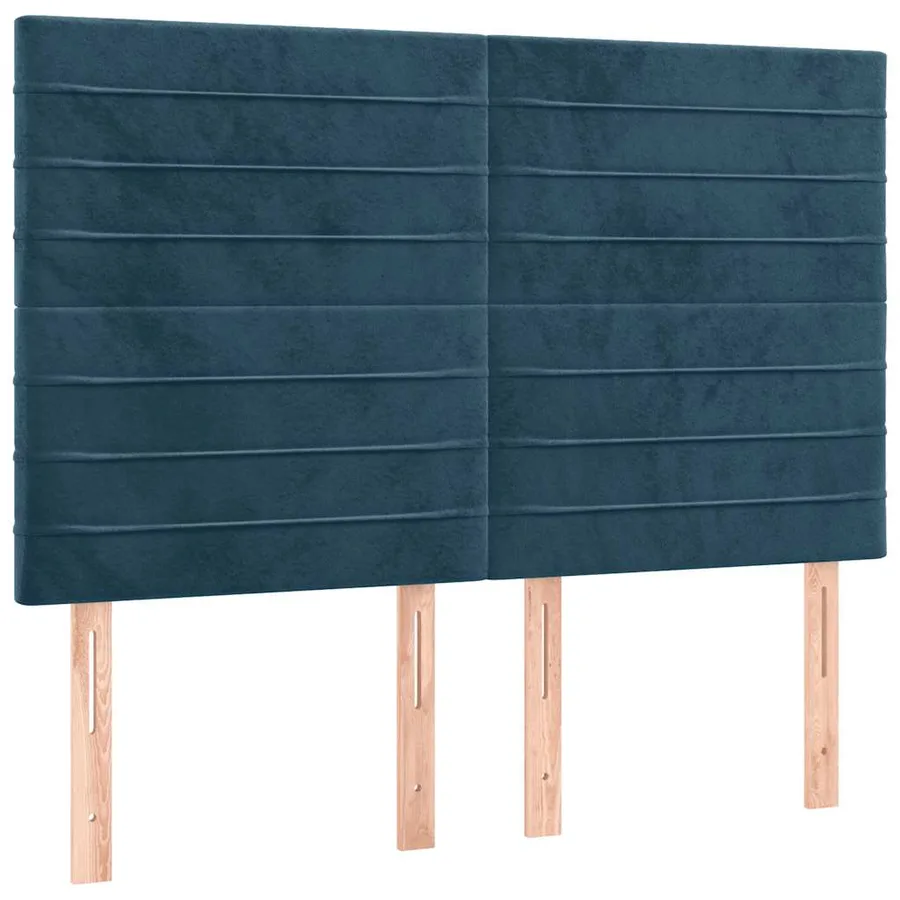 Sommier à lattes de lit et matelas Bleu foncé 140x190cm Velours - 6