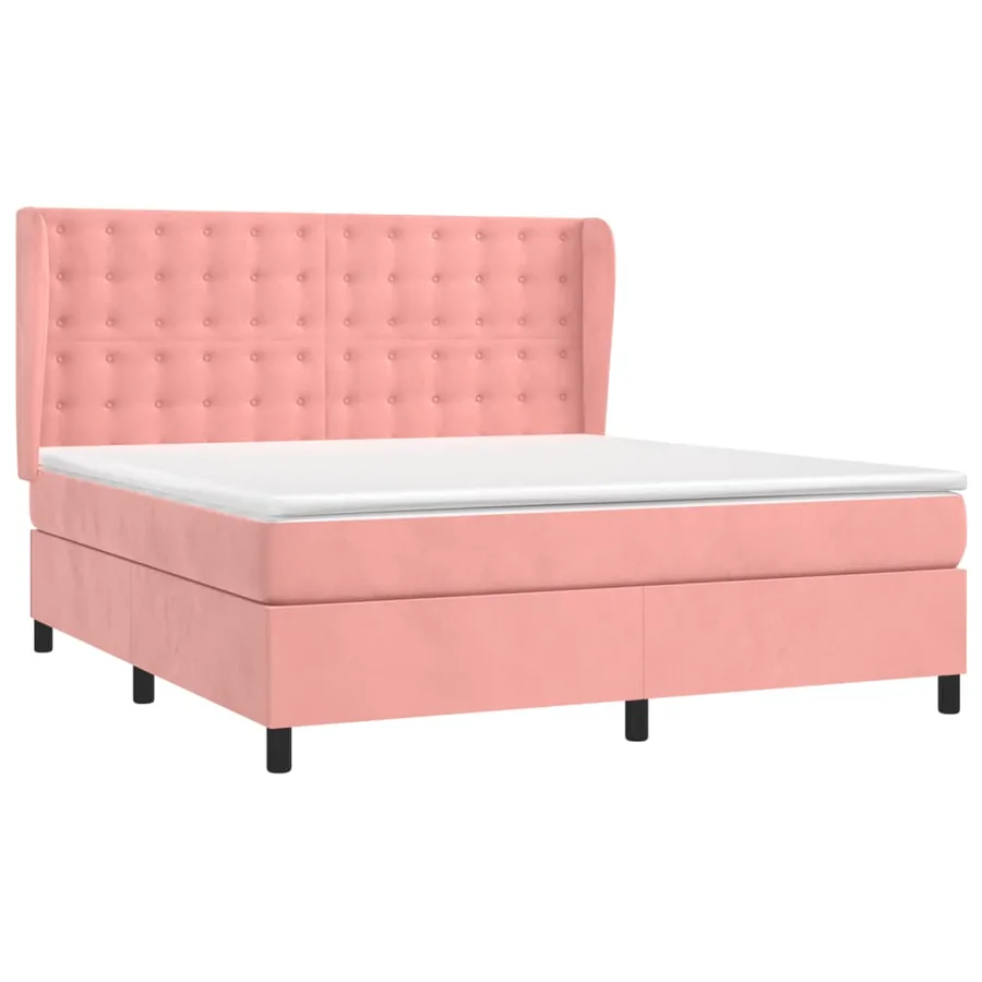 Sommier à lattes de lit avec matelas Rose 160x200 cm Velours - 3