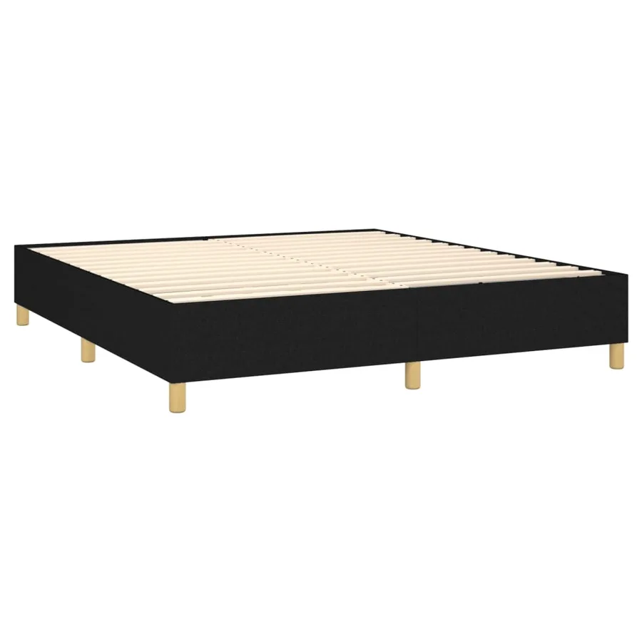 Sommier à lattes de lit avec matelas Noir 160x200 cm Tissu - 4