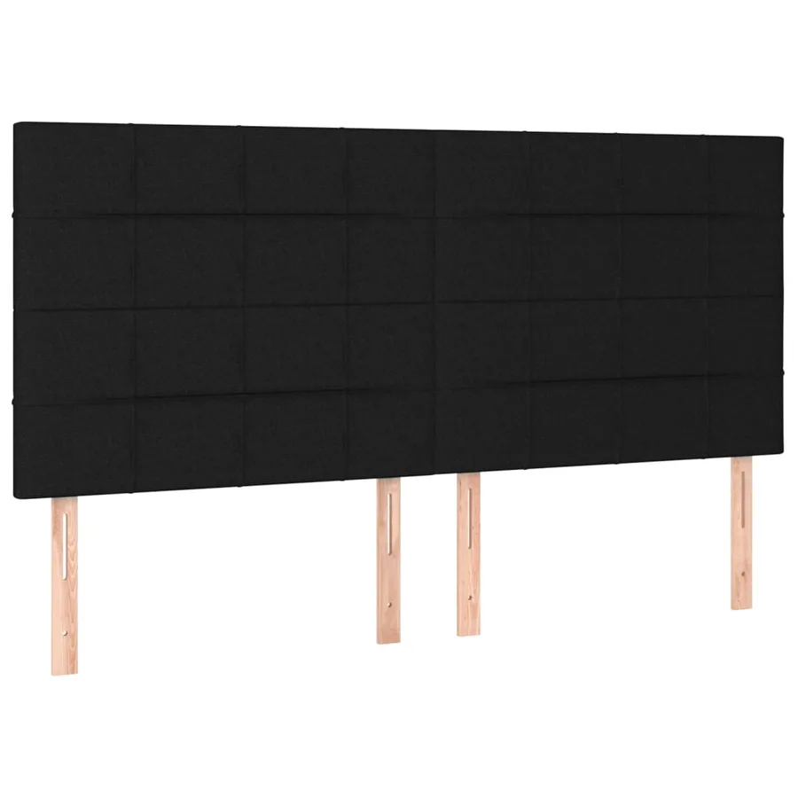 Sommier à lattes de lit avec matelas Noir 160x200 cm Tissu - 6