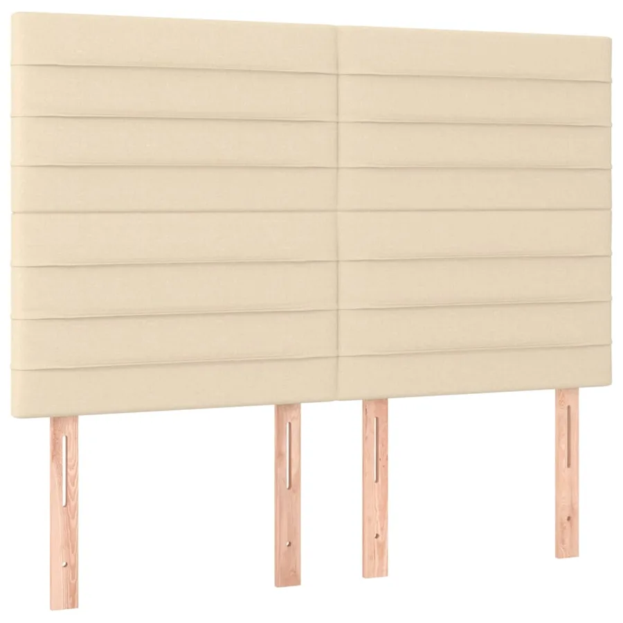 Tête de lit à LED Crème 144x5x118/128 cm Tissu - 4