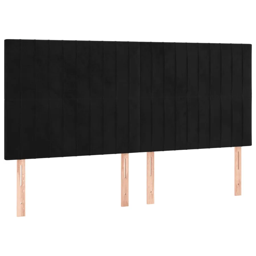 Cadre de lit sans matelas noir 160x200 cm velours - 8