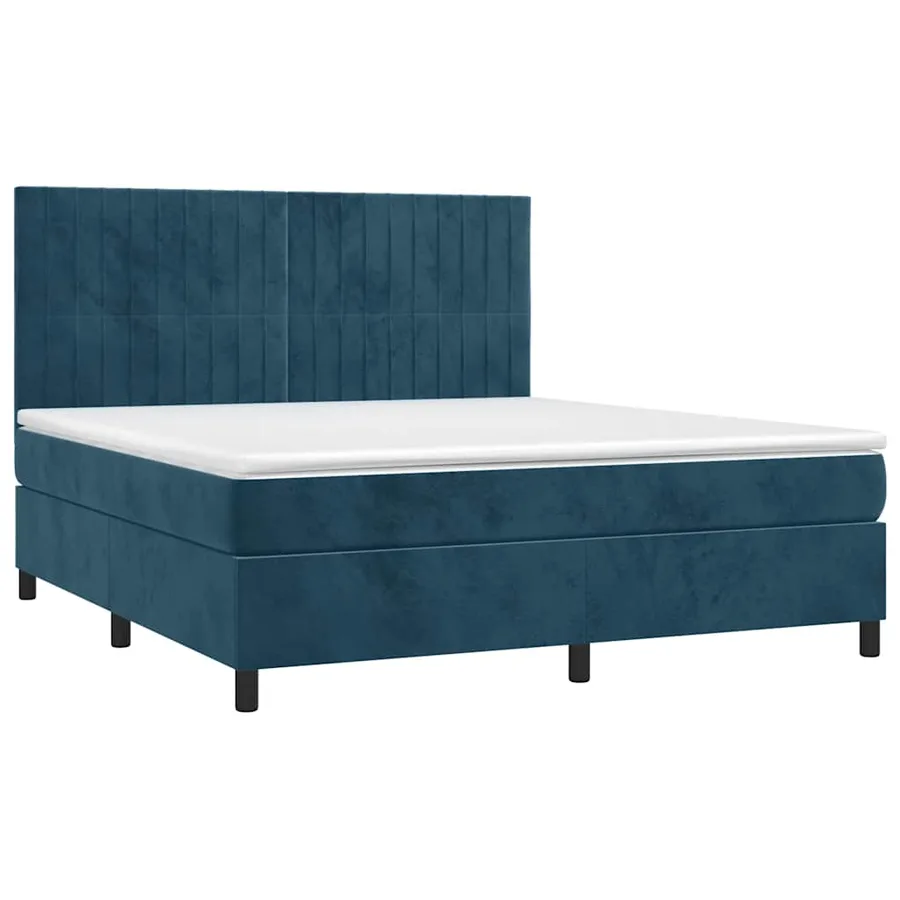 Sommier à lattes de lit et matelas Bleu foncé 180x200cm Velours - 3