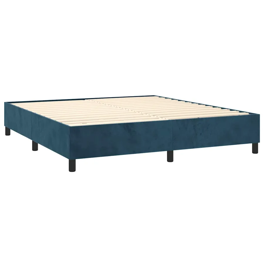 Sommier à lattes de lit et matelas Bleu foncé 180x200cm Velours - 4