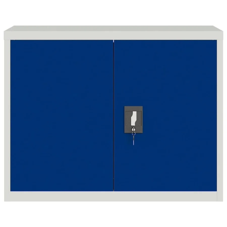 Classeur gris clair et bleu 90x40x70 cm acier - 3
