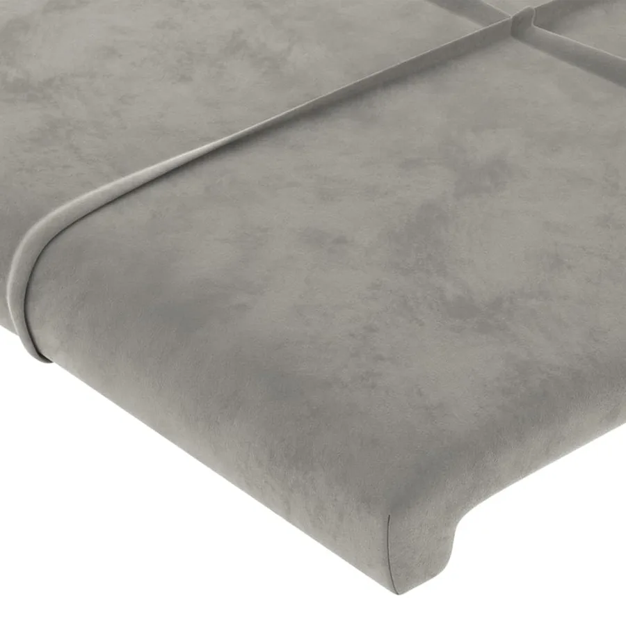Cadre de lit sans matelas gris clair velours - 10