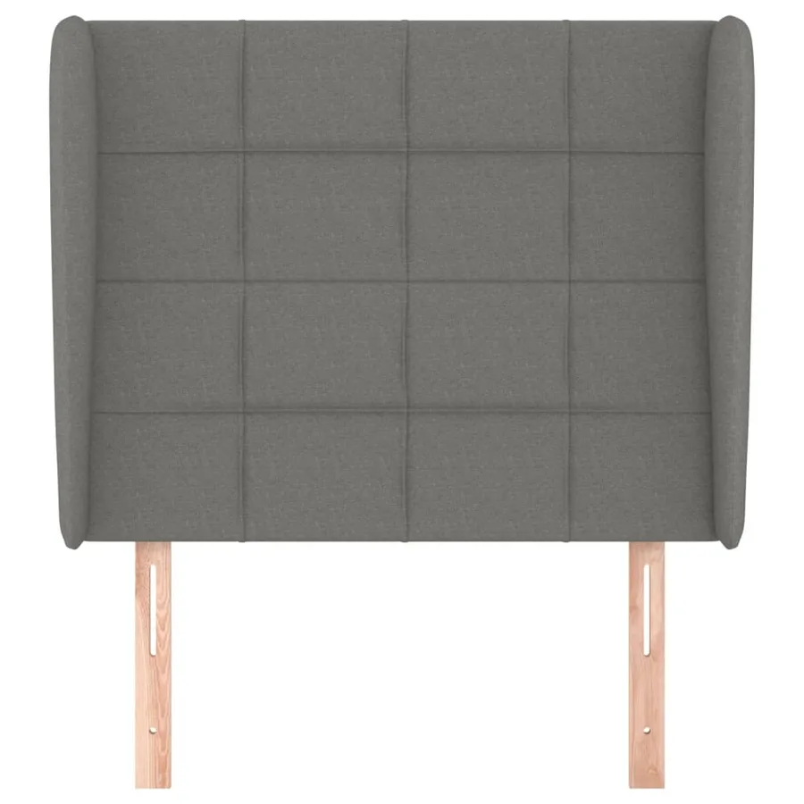 Tête de lit avec oreilles Gris foncé 93x23x118/128 cm Tissu - 3