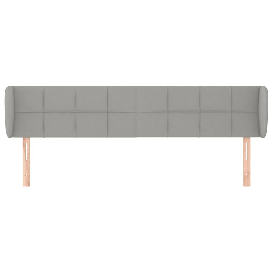 Tête de lit avec oreilles Gris clair 183x23x78/88 cm Tissu - 3