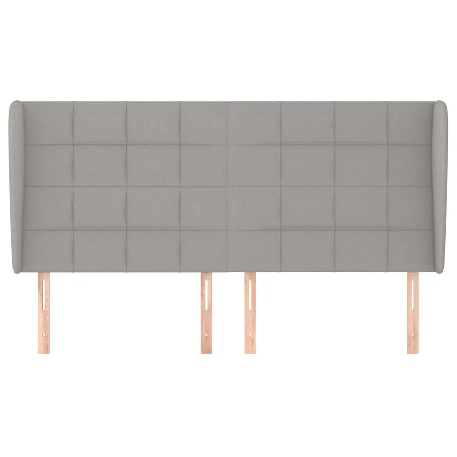Tête de lit avec oreilles Gris clair 183x23x118/128 cm Tissu - 3