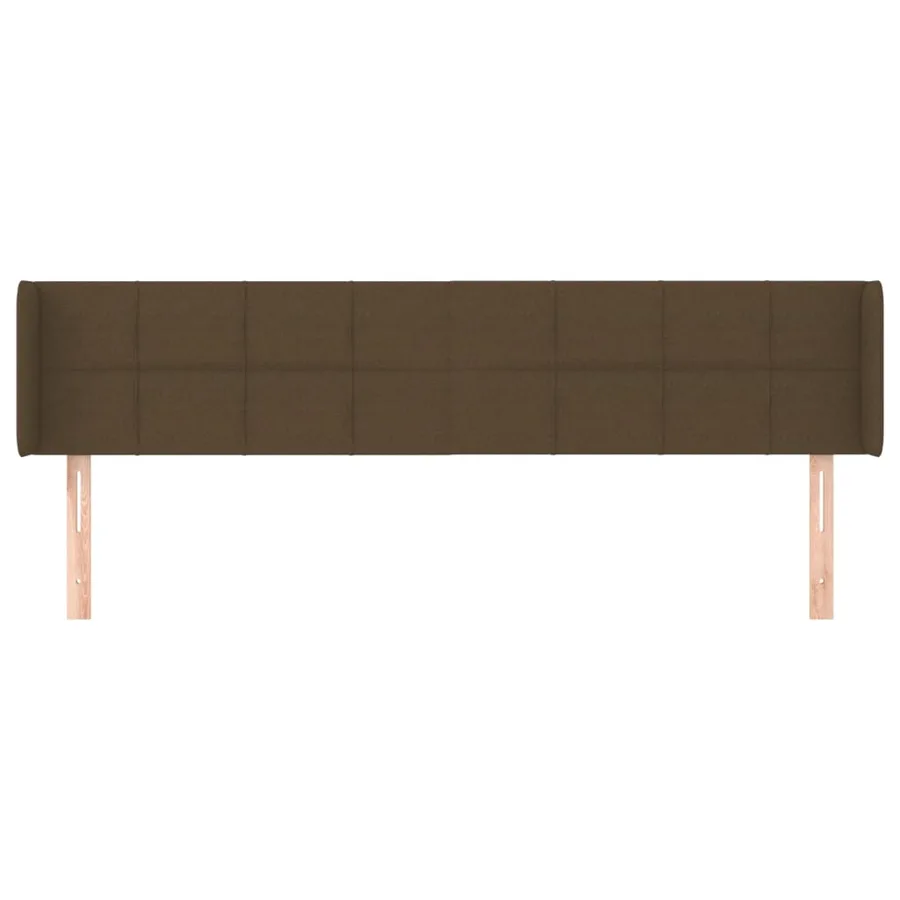 Tête de lit avec oreilles Marron Foncé 183x16x78/88 cm Tissu - 3