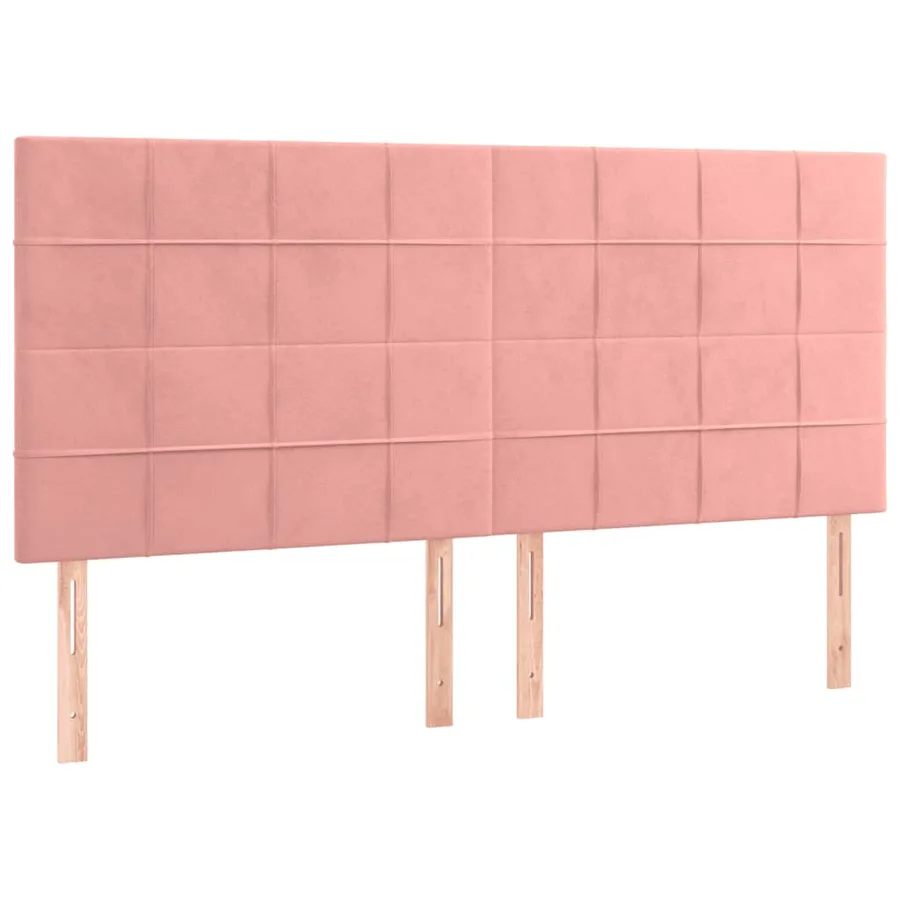 Cadre de lit sans matelas rose velours - 8