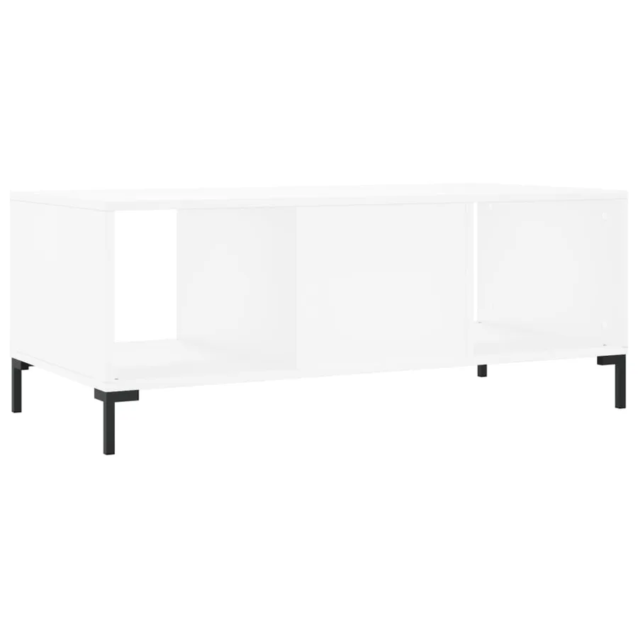Table basse blanc 102x50x40 cm bois d'ingénierie - 8