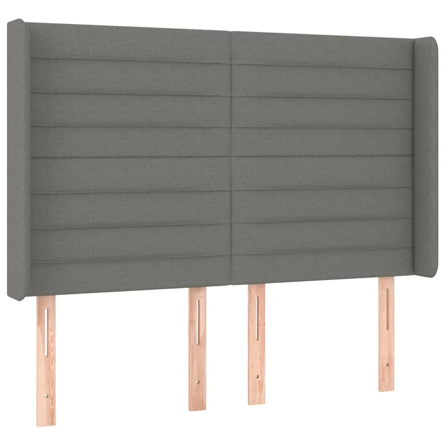 Sommier à lattes de lit matelas LED Gris foncé 140x200 cm Tissu - 7
