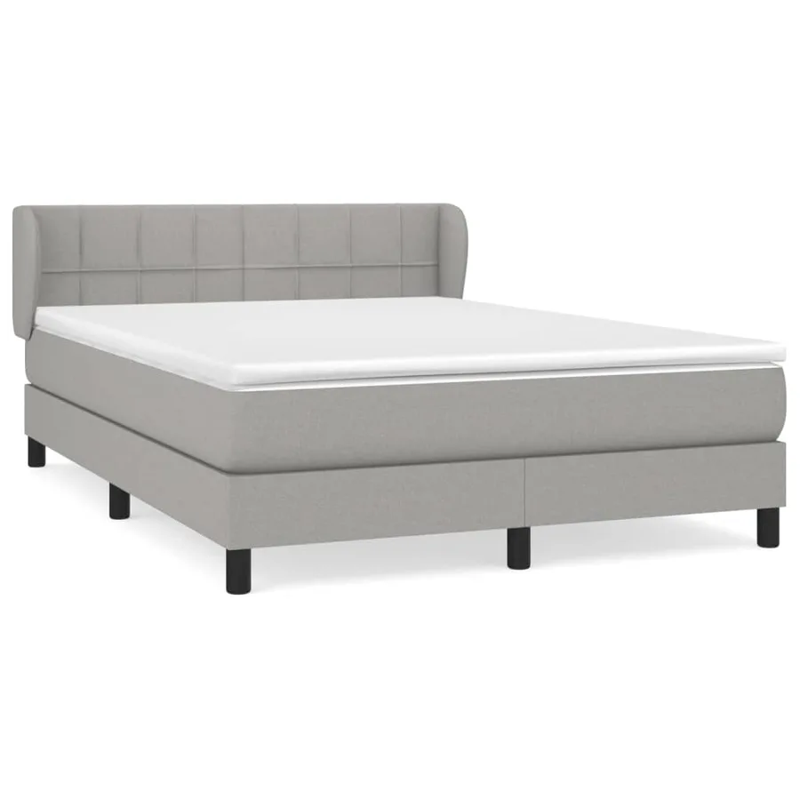 Sommier à lattes de lit avec matelas Gris clair 140x200cm Tissu - 2