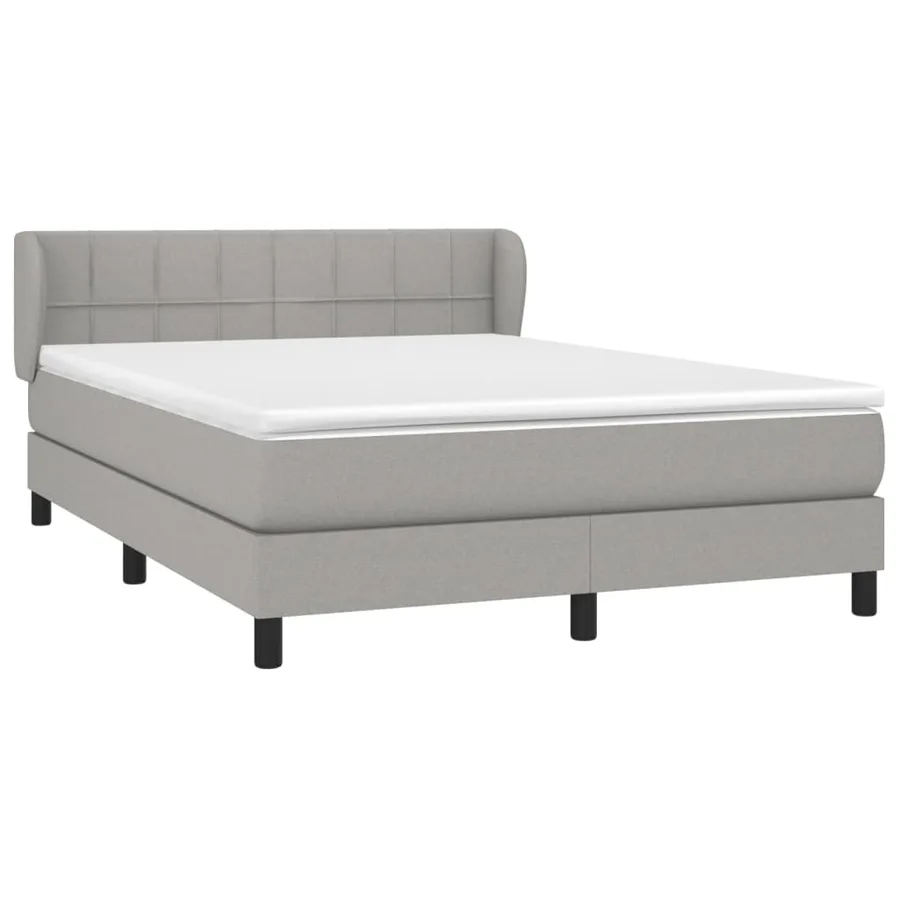 Sommier à lattes de lit avec matelas Gris clair 140x200cm Tissu - 3