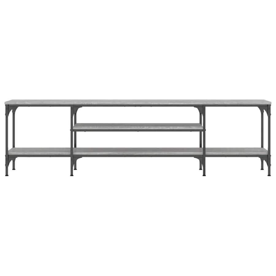 Meuble TV sonoma gris 161x35x45 cm bois d'ingénierie et fer - 4