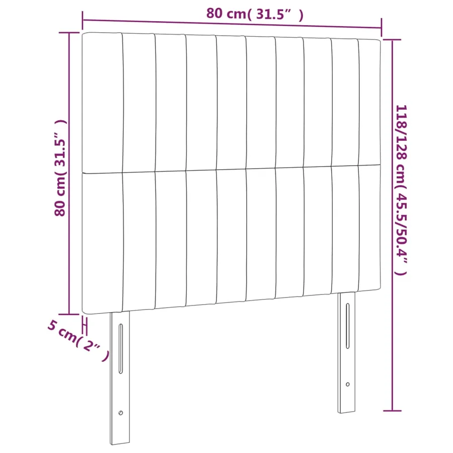 Tête de lit Rose 80x5x118/128 cm Velours - 8