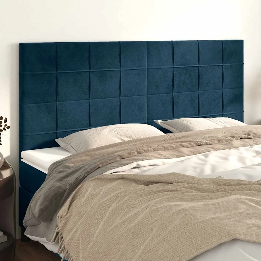 Tête de lit Bleu foncé 180 x 5 x 118/128 cm Velours