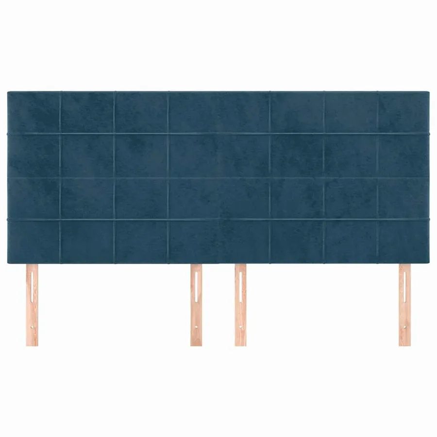 Tête de lit Bleu foncé 180 x 5 x 118/128 cm Velours - 3