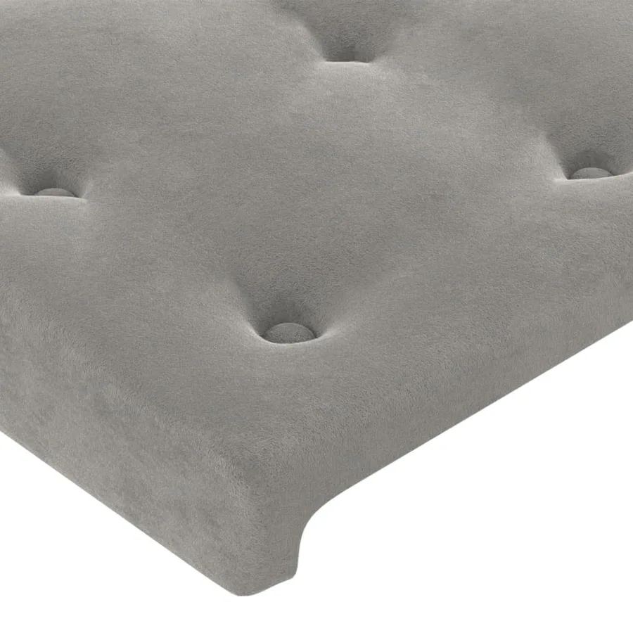 Cadre de lit sans matelas gris clair 200x200 cm velours - 10