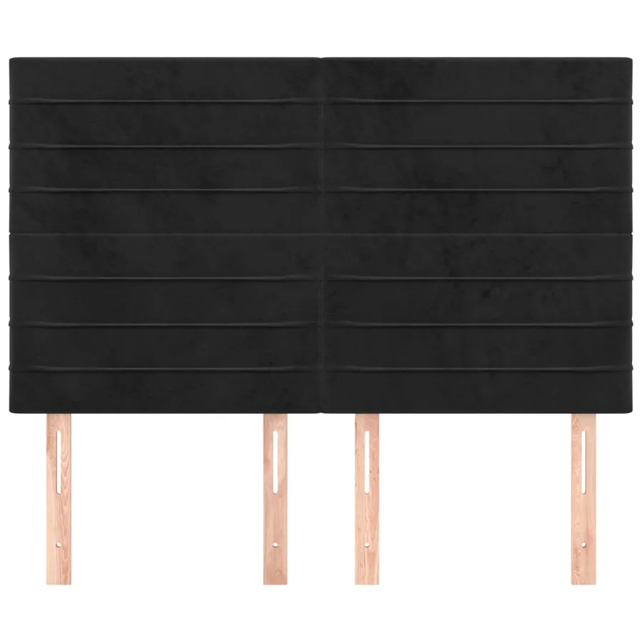 Tête de lit Noir 144x5x118/128 cm Velours - 3