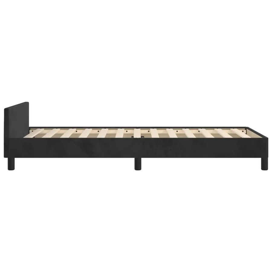 Cadre de lit sans matelas noir 100x200 cm velours - 7