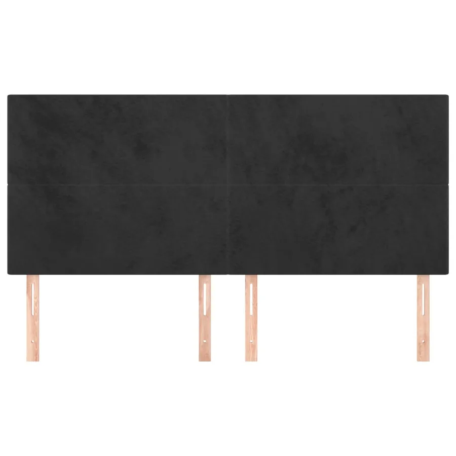 Tête de lit Noir 200x5x118/128 cm Velours - 3