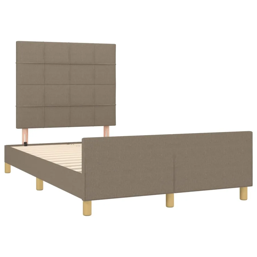 Cadre de lit sans matelas taupe 120x200 cm tissu - 4