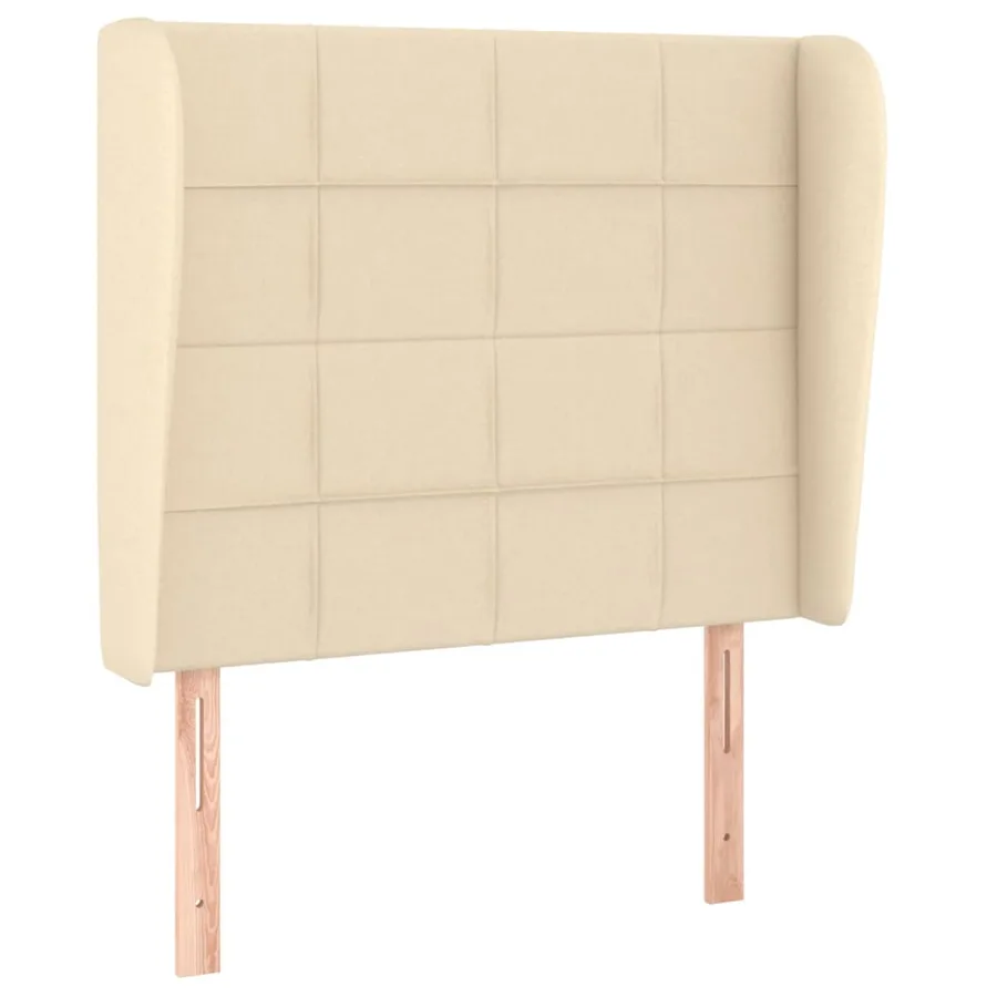 Tête de lit avec oreilles Crème 103x23x118/128 cm Tissu - 2