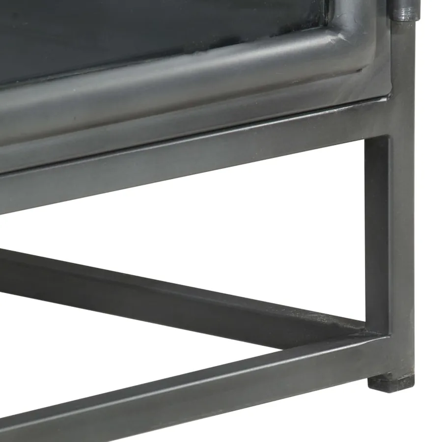 Table basse Gris 90x50x35 cm Bois d'acacia massif - 6