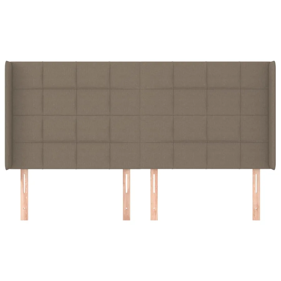 Tête de lit avec oreilles Taupe 203x16x118/128 cm Tissu - 3