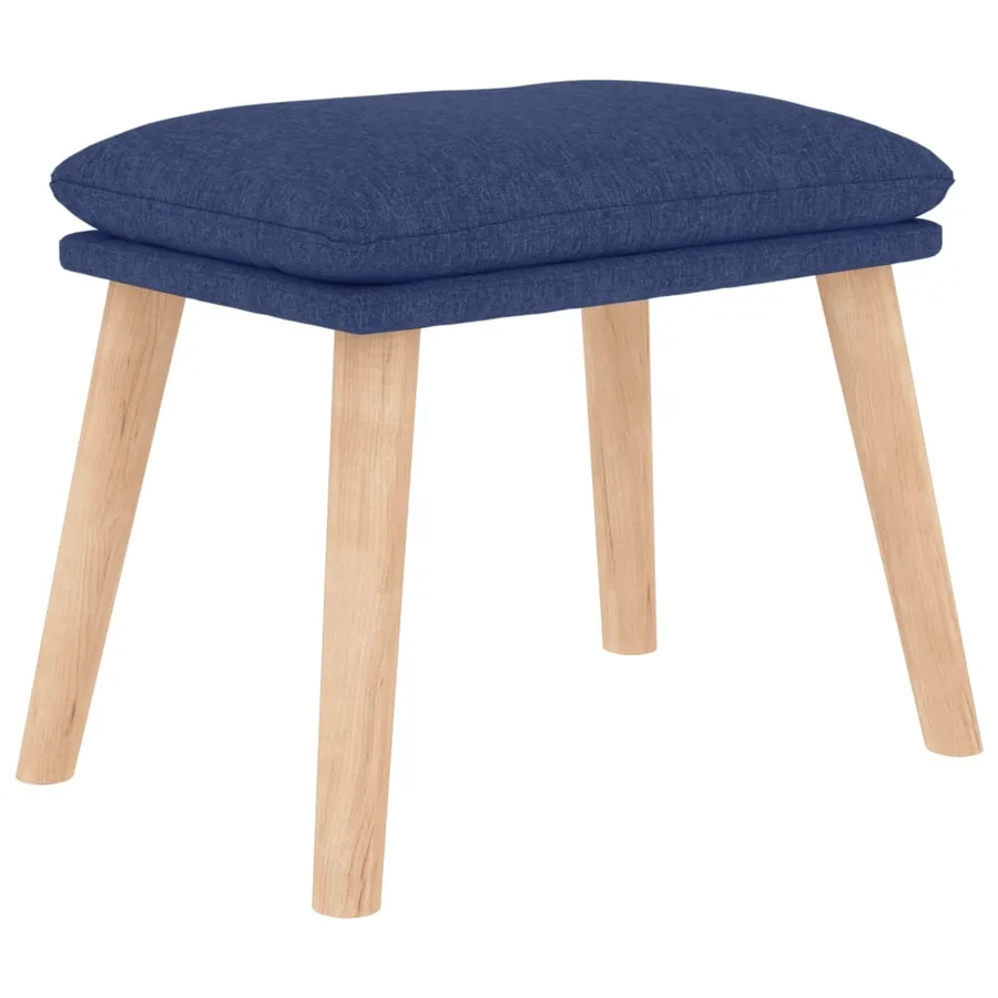 Chaise de relaxation avec tabouret Bleu Tissu - 10