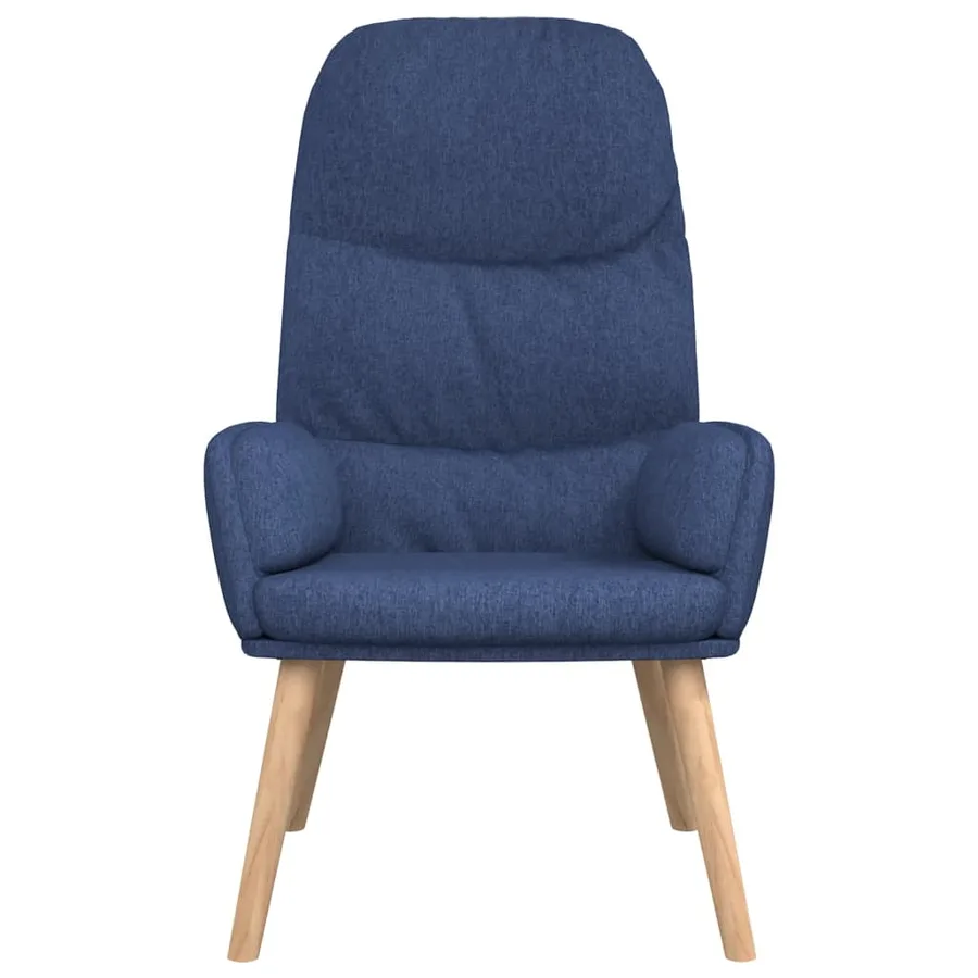 Chaise de relaxation avec tabouret Bleu Tissu - 7