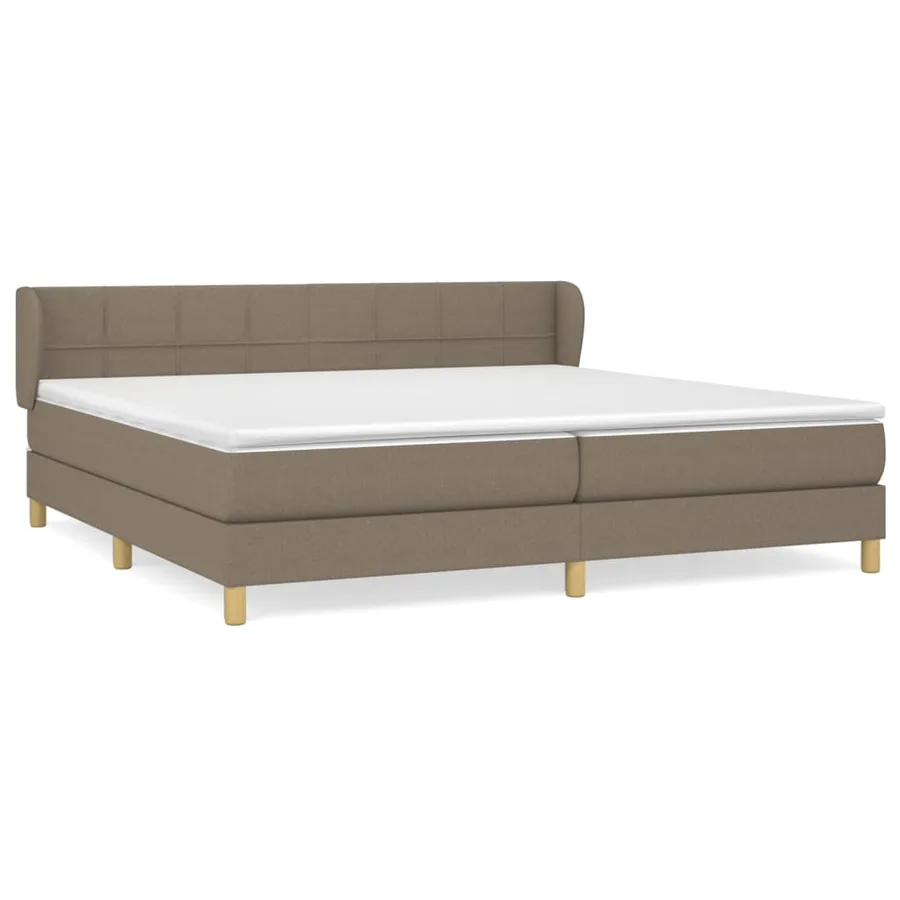 Sommier à lattes de lit avec matelas Taupe 200x200 cm Tissu - 2