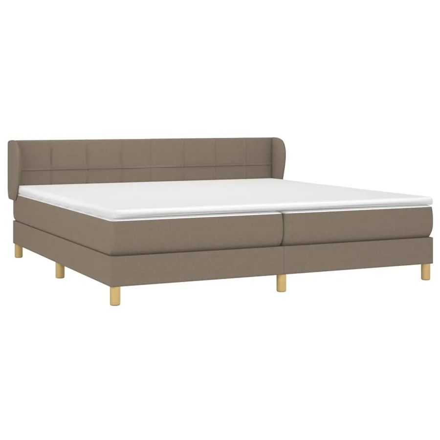 Sommier à lattes de lit avec matelas Taupe 200x200 cm Tissu - 3