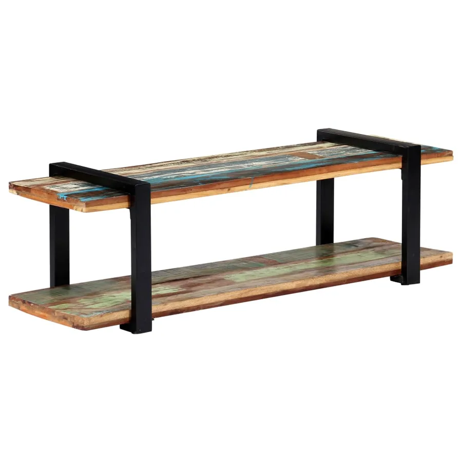 Meuble TV 130x40x40 cm Bois de récupération massif - 11