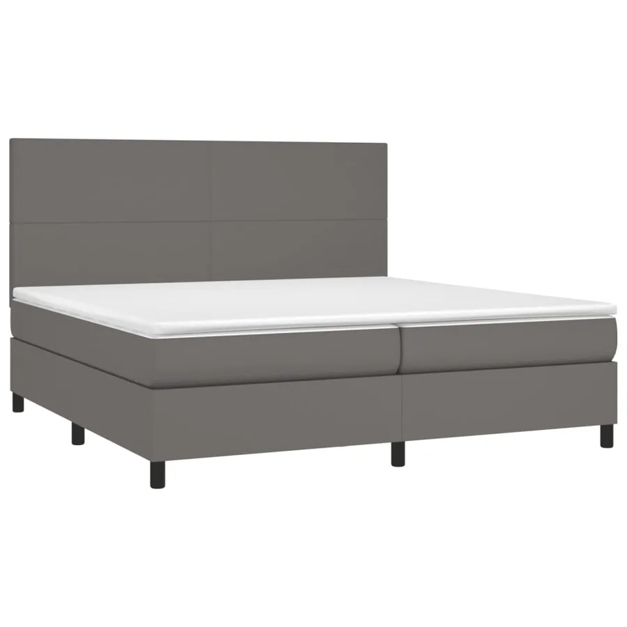 Sommier à lattes de lit avec matelas et LED Gris 200x200 cm - 3