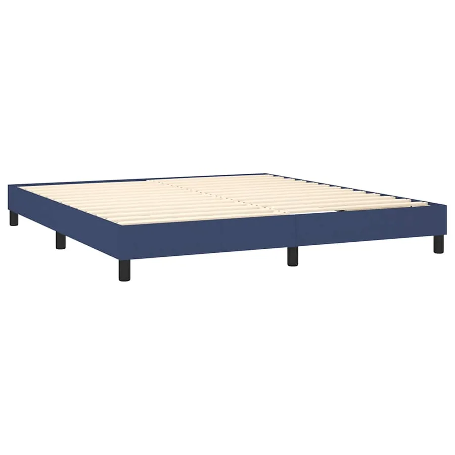 Sommier à lattes de lit avec matelas Bleu 160x200 cm Tissu - 4