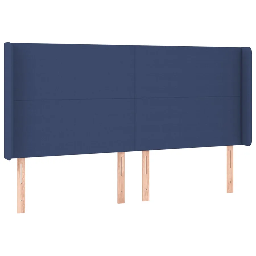 Sommier à lattes de lit avec matelas Bleu 200x200 cm Tissu - 6