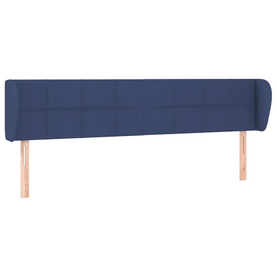 Tête de lit avec oreilles Bleu 183x23x78/88 cm Tissu - 2