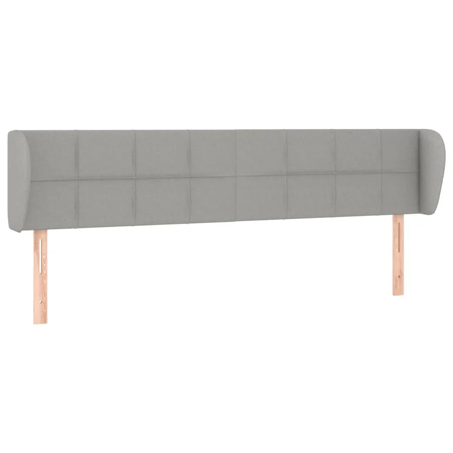 Tête de lit avec oreilles Gris clair 203x23x78/88 cm Tissu - 2