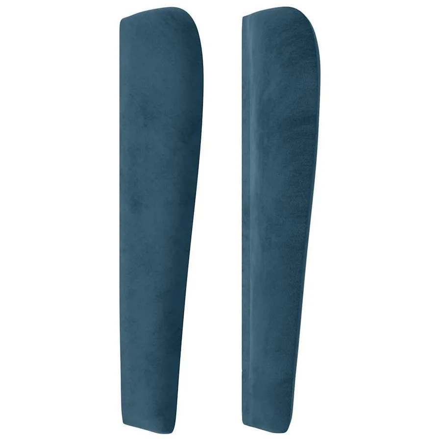 Tête de lit avec oreilles Bleu foncé 203x23x118/128 cm Velours - 4