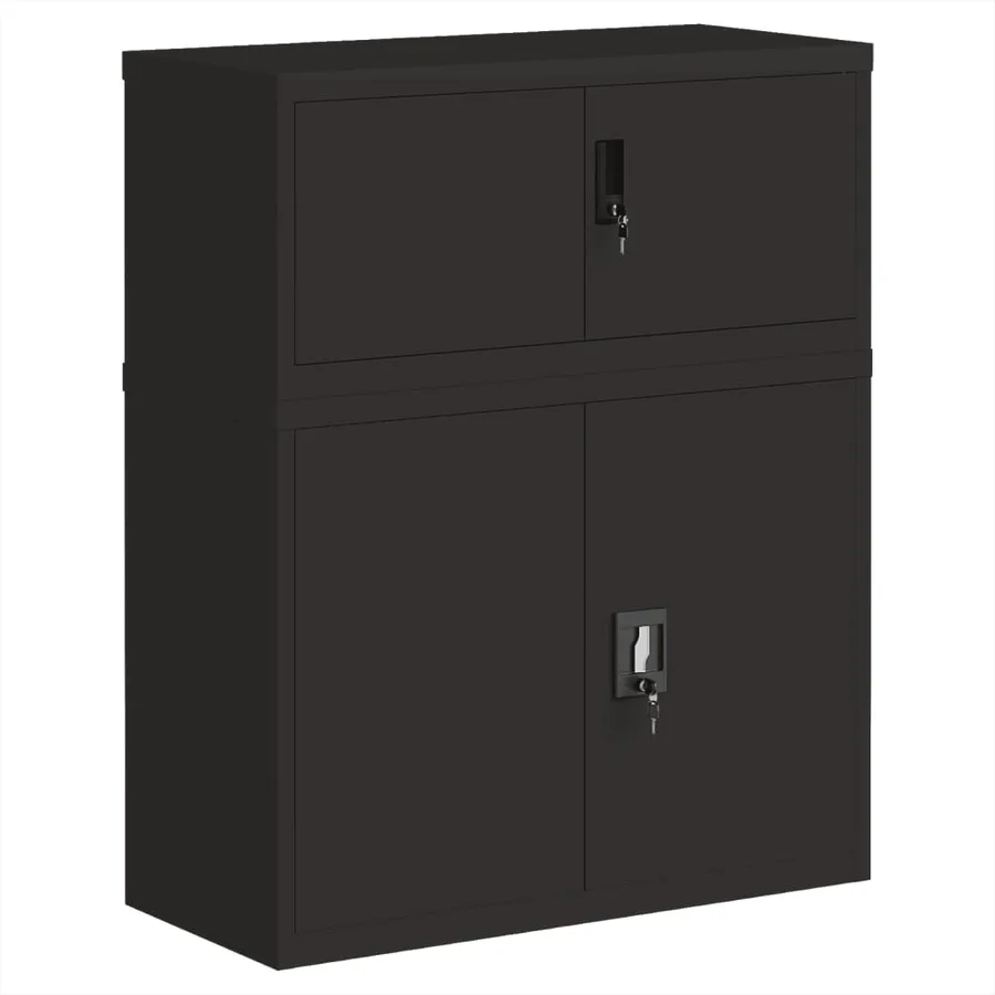 Classeur noir 90x40x110 cm acier - 2