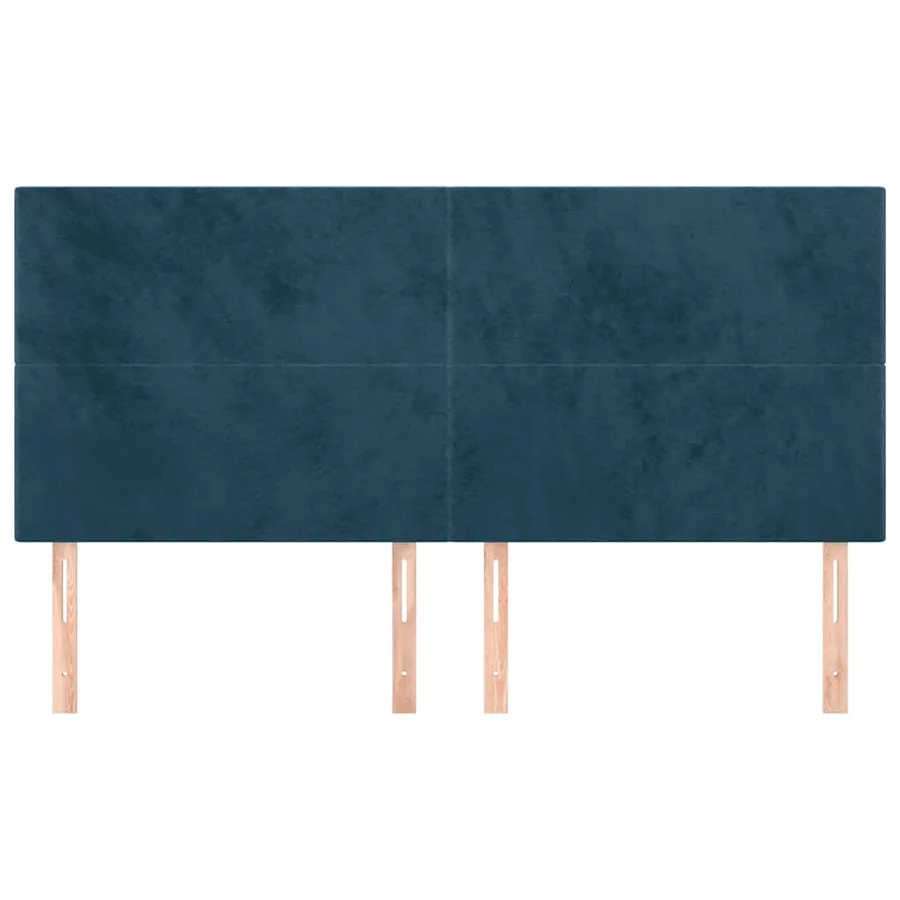 Tête de lit Bleu foncé 200 x 5 x 118/128 cm Velours - 3